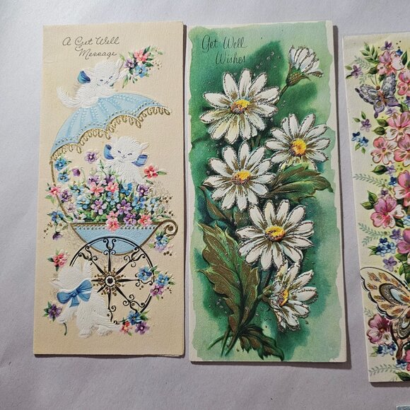 50s Greeting Cards Congratulations baby get well theme set/7 vtg pastel ephemera - Picture 11 of 12